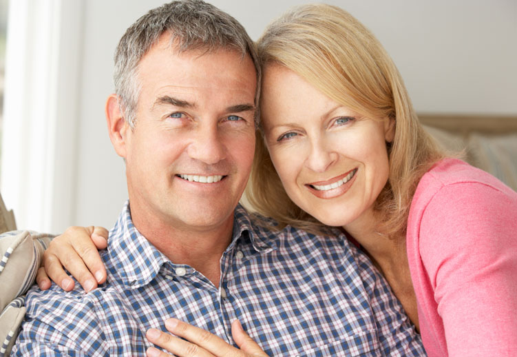 Stock image of a smiling couple.